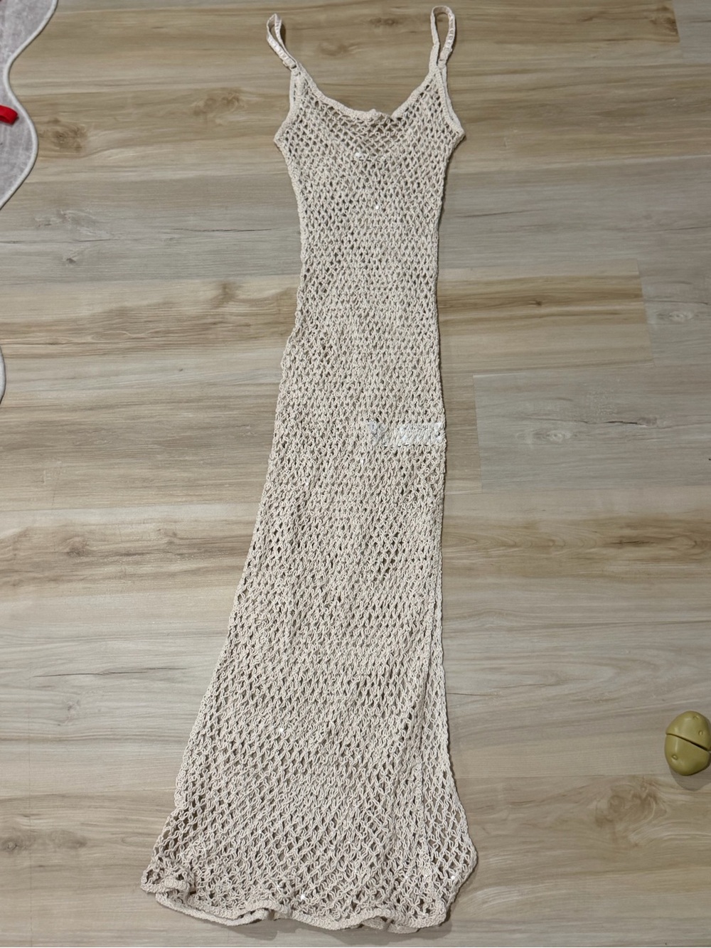 Abercrombie & Fitch Cream Crochet Maxi Coverup